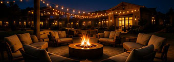 Temecula evening lounge with fire pit